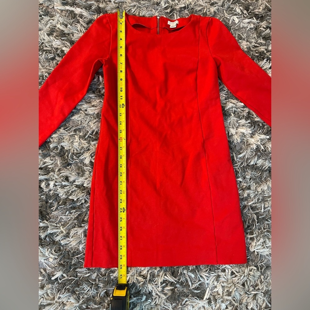 J.Crew Red Ponte Mini Dress Work Holiday Date Night XXS - Picture 8 of 13